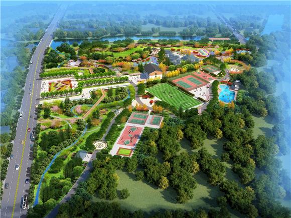 虎峰镇体育公园效果图.特约通讯员赵武强摄